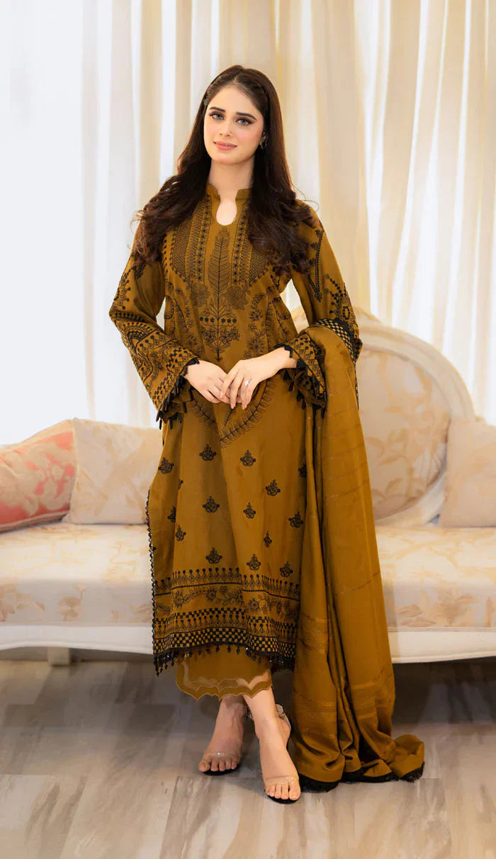 Dhanak-3PC Embroidered Shirt with Dhanak Digital Printed Dupatta